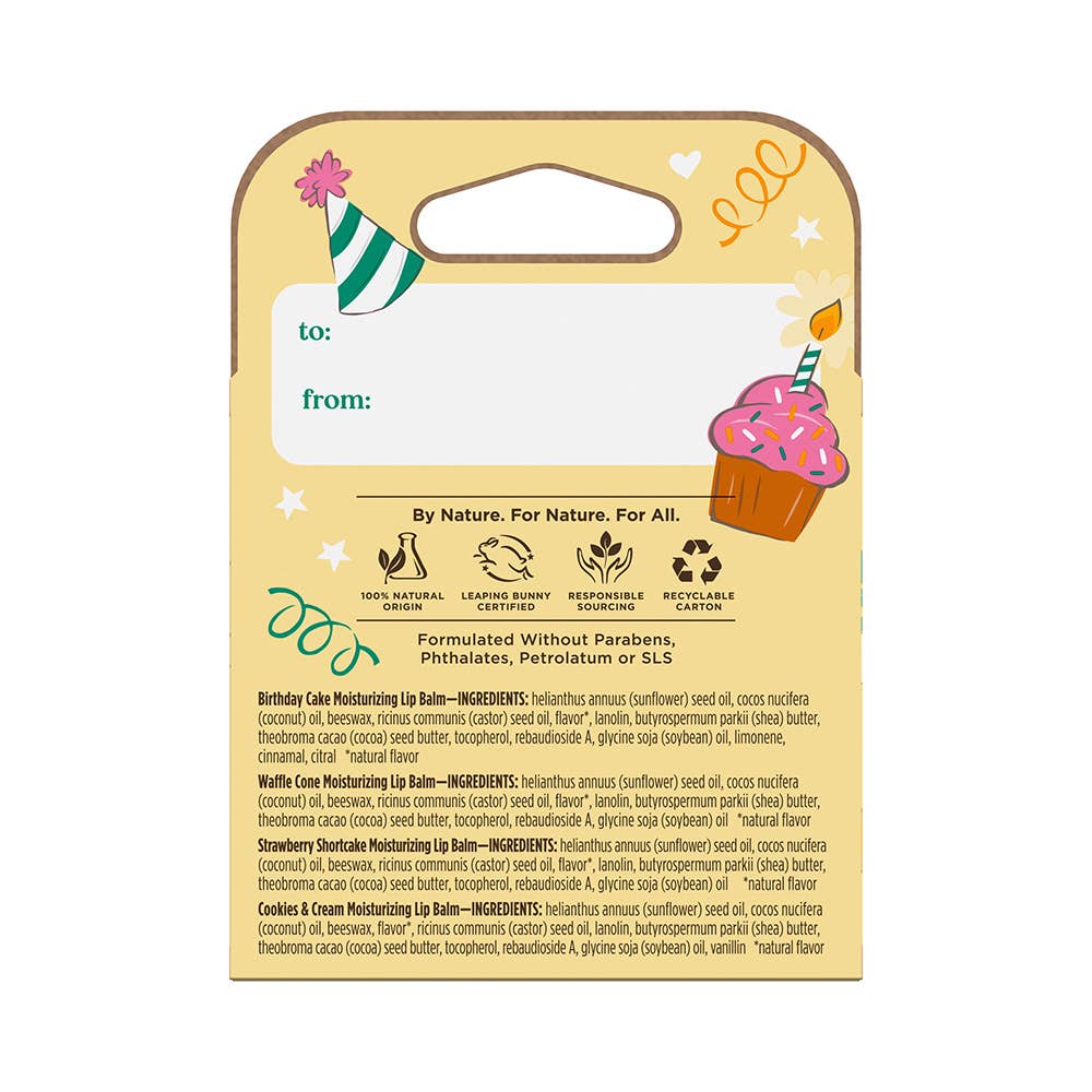 Birthday Cake Moisturizing Lip Balm With Beeswax Blister Box