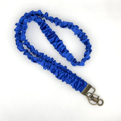 Soft Fabric Crinkle Lanyard: Blue