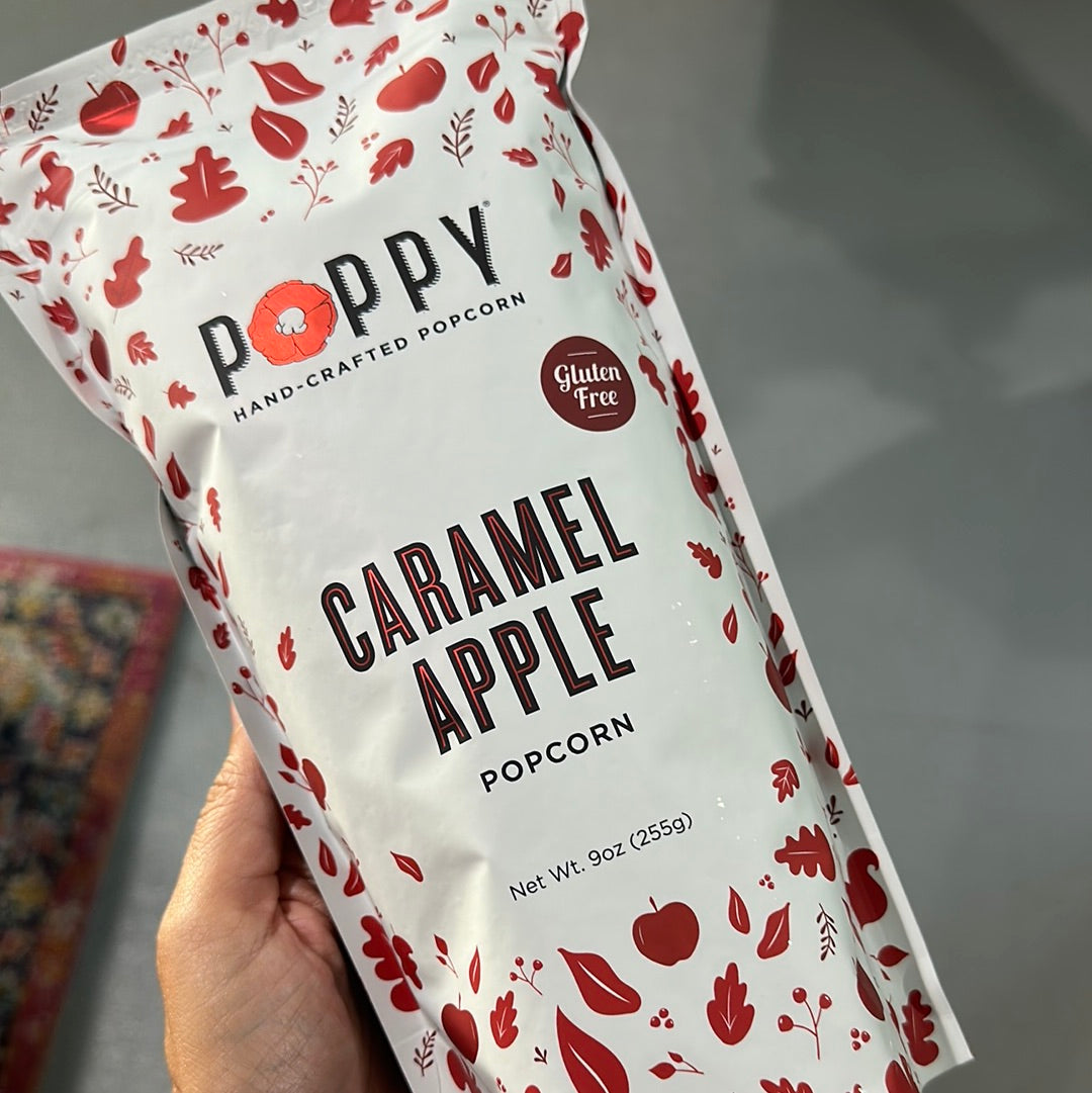 Poppy Caramel Apple Gourmet Popcorn- Fall Market Bag
