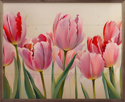 Pink Tulips White: 10x8