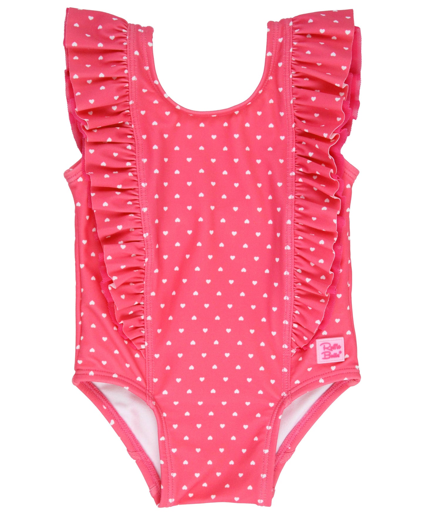 Hot Pink Heart Waterfall One Piece: 12-18m / Pink