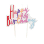 Pastel Happy Birthday Candle Cake Topper