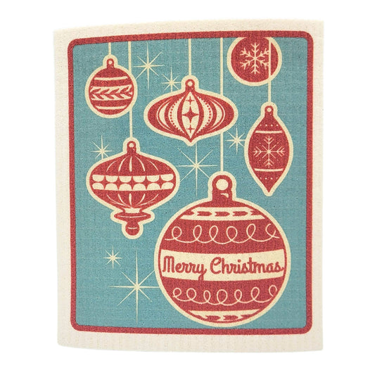 Merry Christmas Ornaments Swedish Dishcloth Christmas Decor