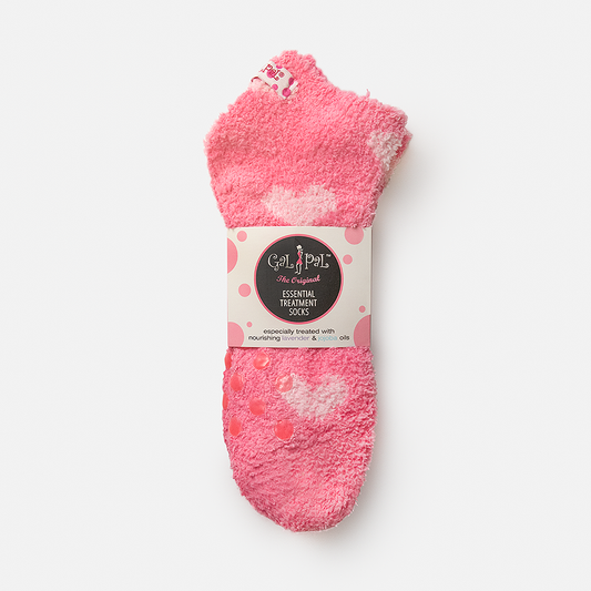 Gal Pal Moisture Essential Treatment Socks: Pink / Hearts