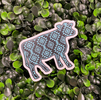 Aztec Cow Waterproof Decal/Sticker