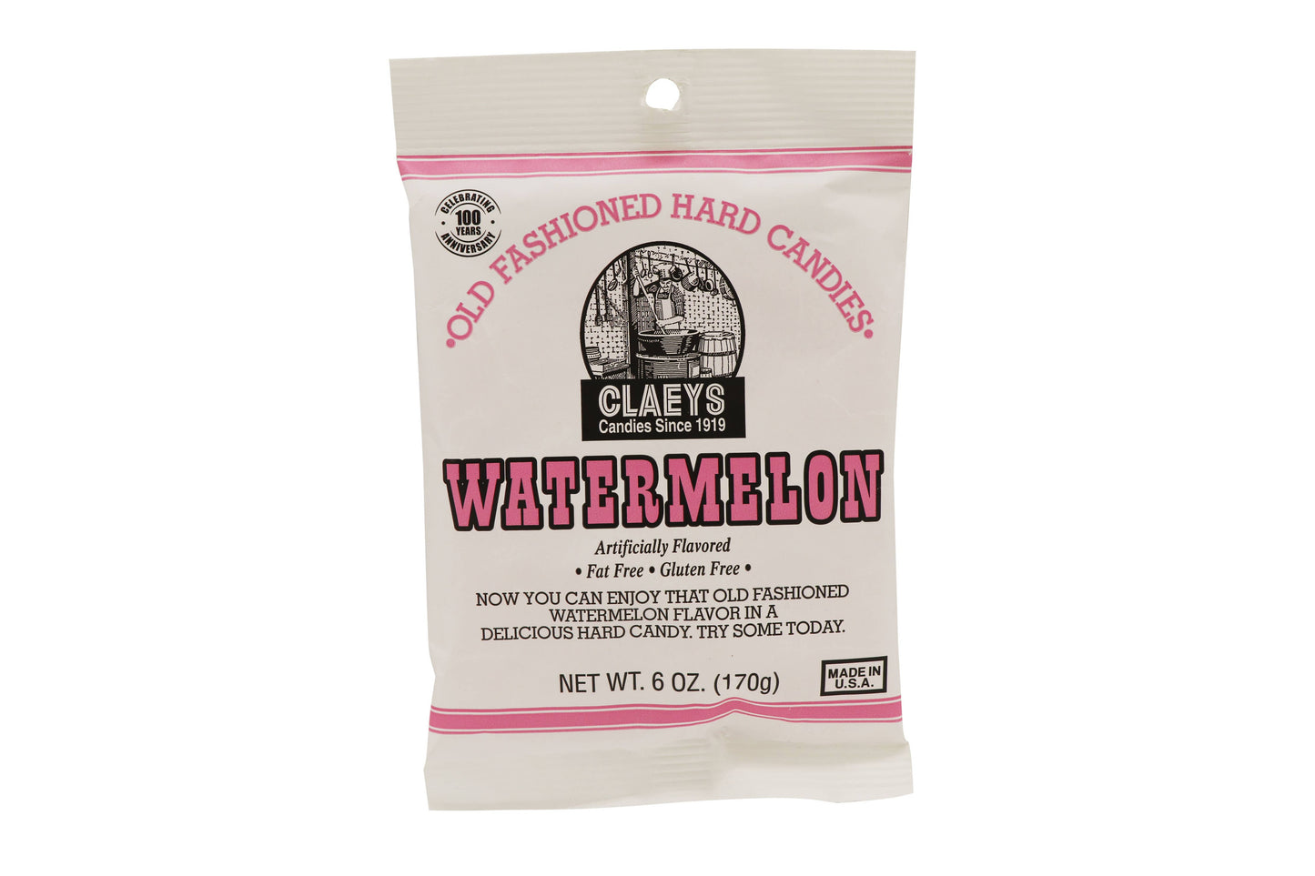 Claeys Old Fashioned Hard Candies Watermelon, 6oz Bag