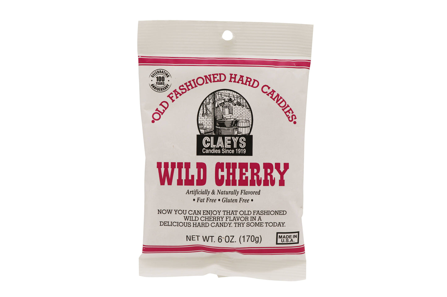 Claeys Old Fashioned Hard Candies Wild Cherry, 6oz Bag