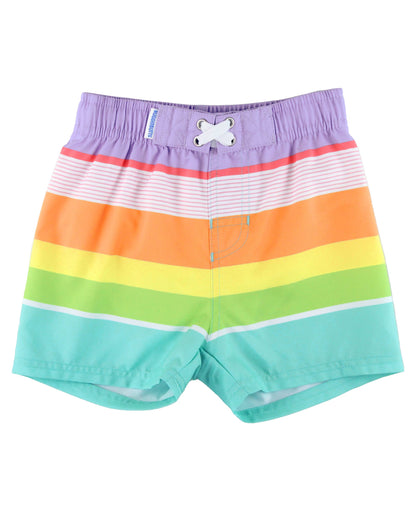 Island Rainbow Multi-Stripe Swim Trunks: 3-6m / Multi-Color