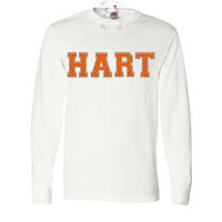 Hart Faux Chenille Long Sleeve Tee (Youth & Adult)-  White