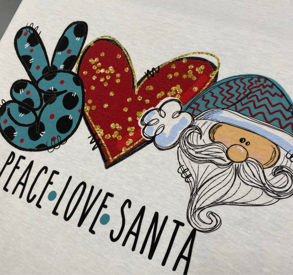Peace Love Santa Long Sleeve Tee