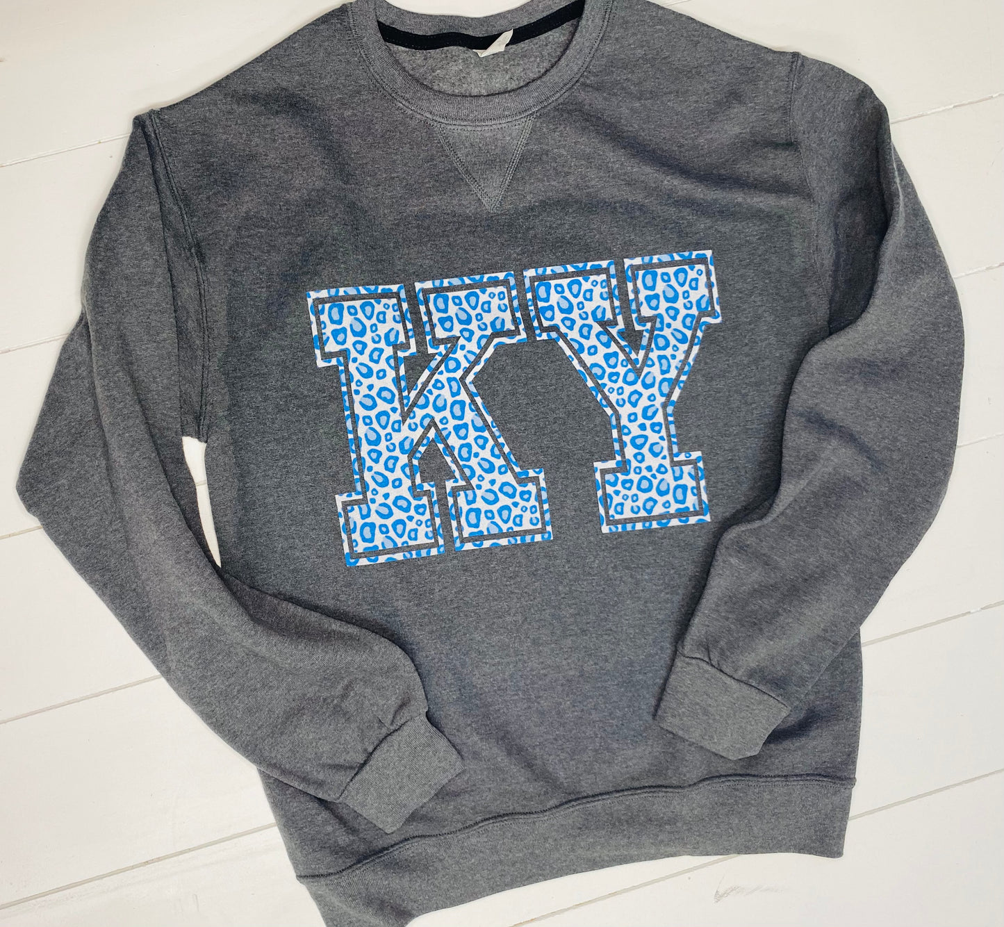 KY Blue Leopard Sweatshirt