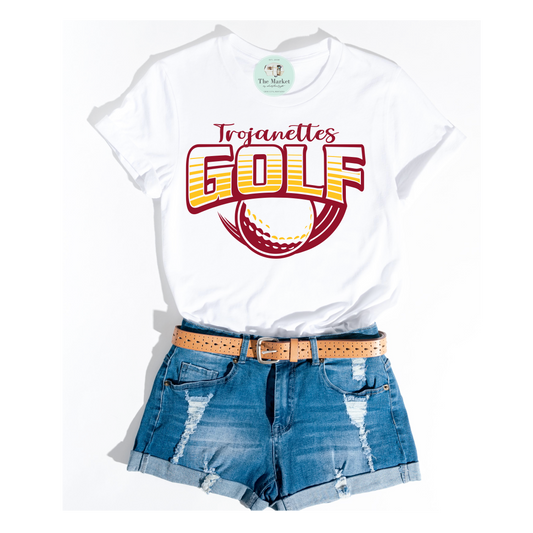 Trojanettes Golf White Tee